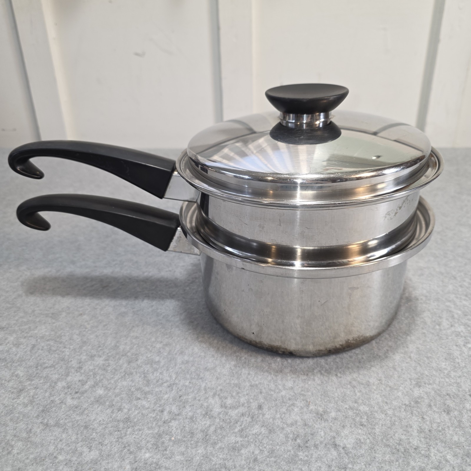 Seal-O-Matic Thermium Multi-Plex Stainless Steel Sauce Pan W/ Steamer & Lid 8.5″