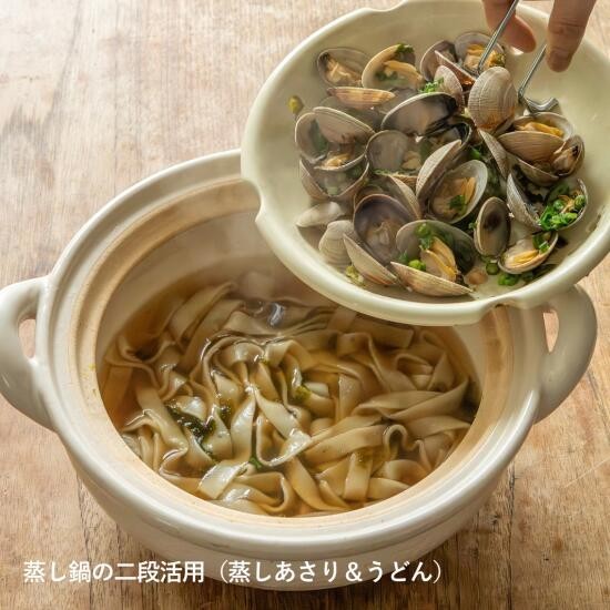 NAGATANIEN IGA Donabe Steam Pot Earthenware 2-4person White Made in Japan 27cm