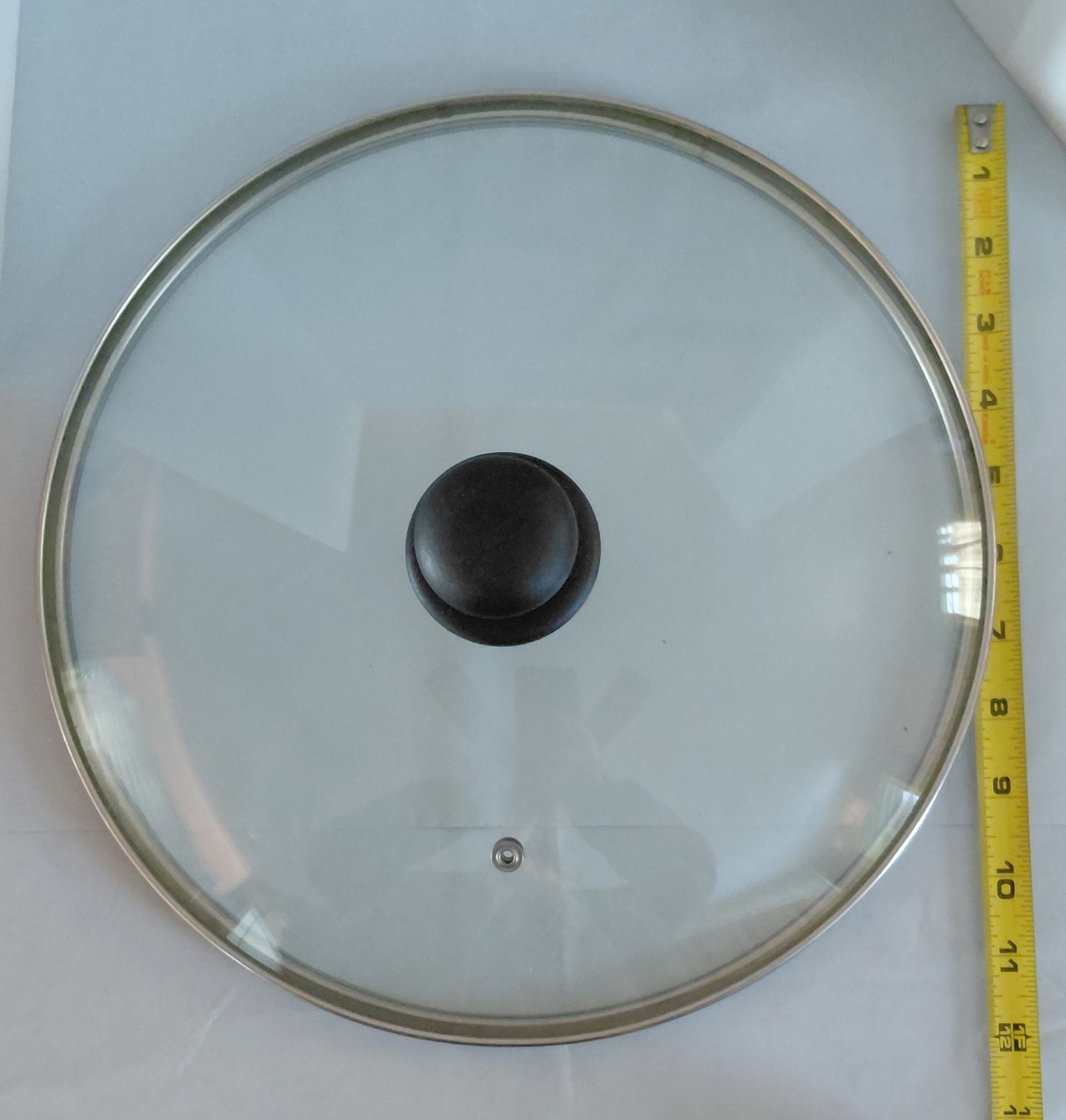 11¾” Glass Lid ONLY With VENT/Insulated Knob Pot/Pan REPLACEMENT Top XTRA LARGE