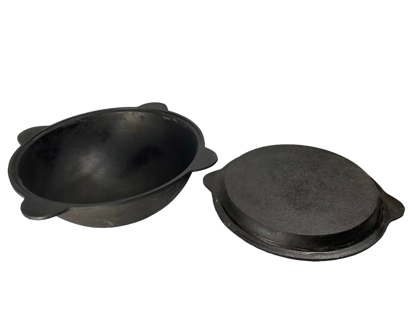 Kazan 100% Cast Iron Authentic Uzbek Cauldron & Lid-Pan Pilaf Plov Lagman Wok