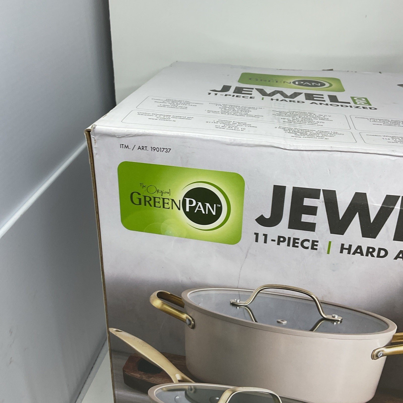 GreenPan Jewel Pro 11-Piece Ceramic Non-Stick Cookware Set Taupe *Damaged Box*
