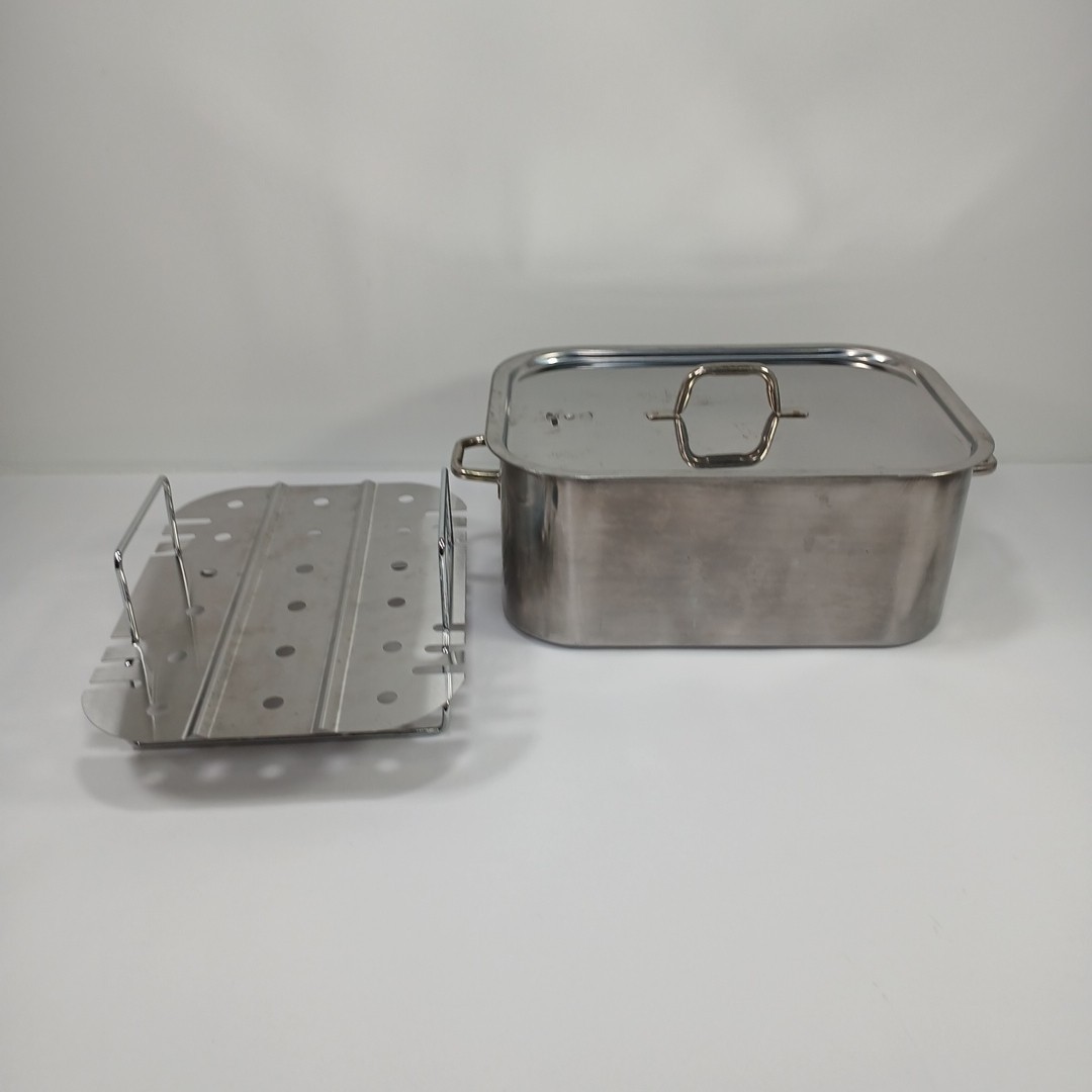 Vented Roaster Pan w/Lid & Insert Stainless Steel Steamer Poacher Made In Taiwan