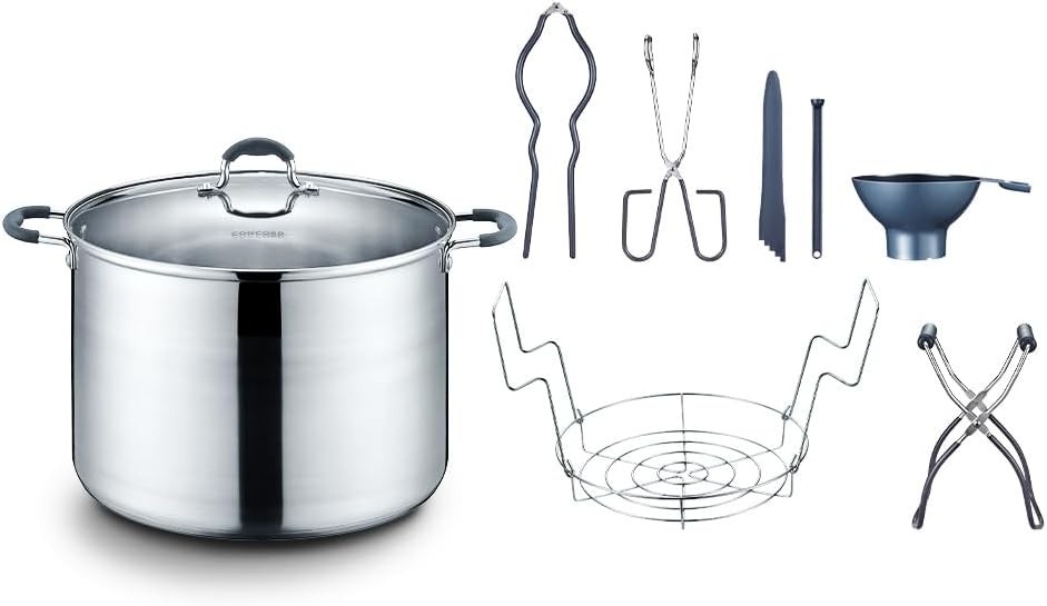 20 Quart Stainless Steel Canning Set – Complete 8-Piece Induction Compatible Kit