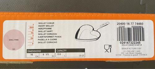 Le Creuset Skillet Heart shell pink 16cm 6 1/3in Cast Iron With Box