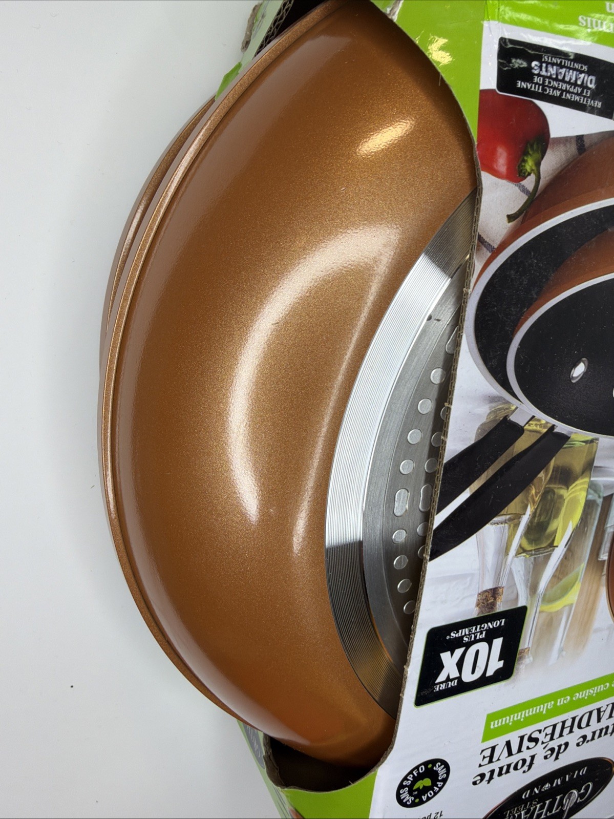Gotham Steel Diamond Cast Textured 3-Pc. Non-Stick Set 8″/ 10″/ 12″ Fry Pans