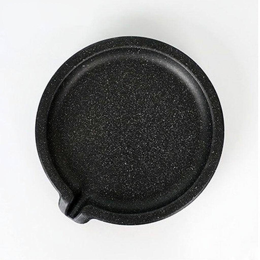 Korean Round BBQ Grill Plate Marble Coating Non-Stick Samgyeopsal Meat Pan