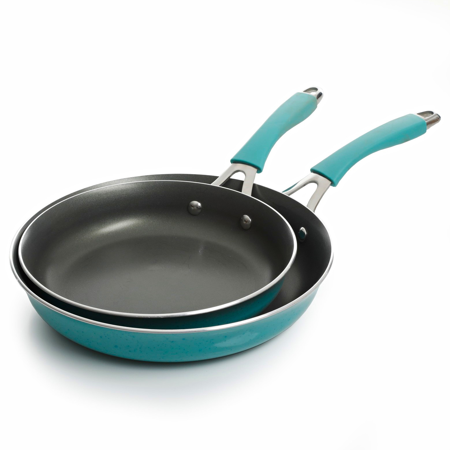The Pioneer Woman Frontier Speckle Turquoise Nonstick Aluminum Skillets 9″ 11″