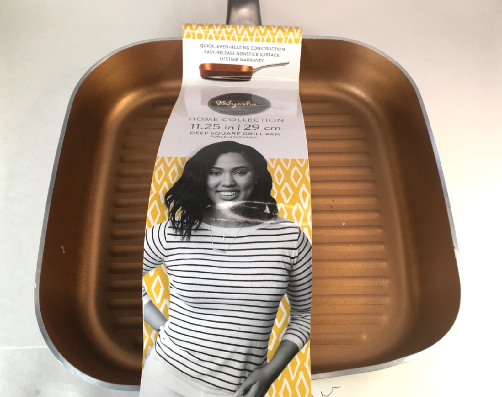 NEW Ayesha Curry 11.25” Square Grill Pan Porcelain Enamel Nonstick READ