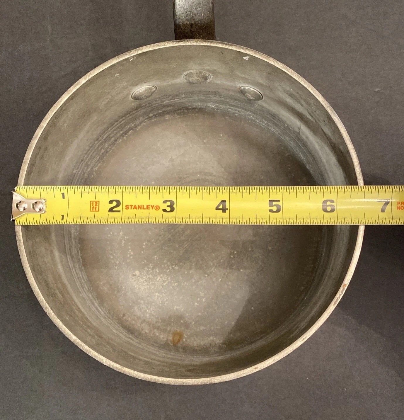 Vtg Hammered Copper Sauté Sauce Pan Pot 6.5” x 3.75” Stamped “Made In France”