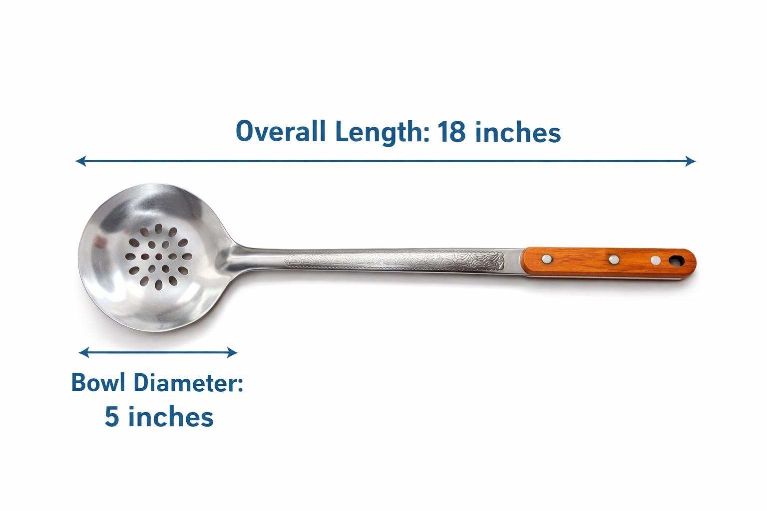 18 Inches Uzbek Skimmer Spoon Shumovka With Wooden Handle