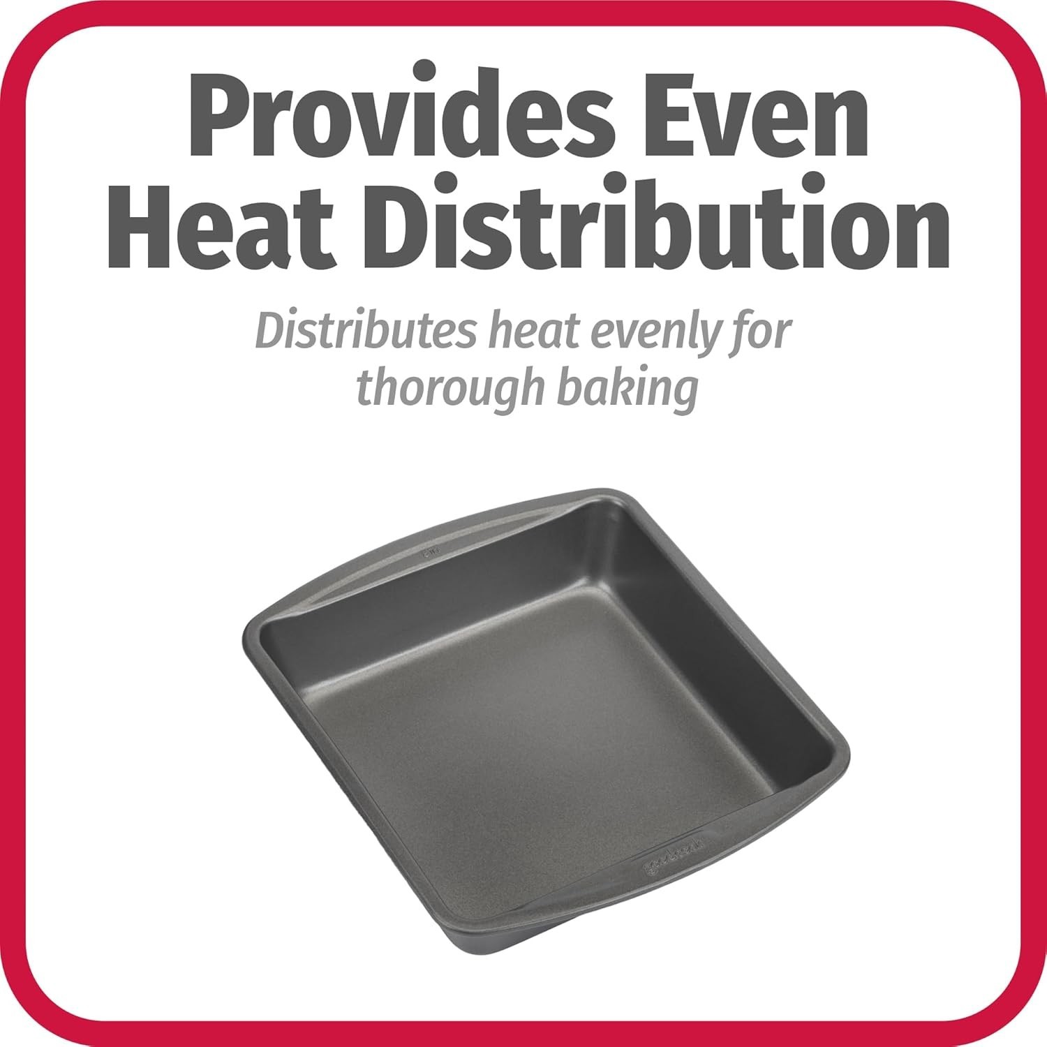 Nonstick Square Cake Pan 8 Inch Gray Oven Safe Bakeware for Baking