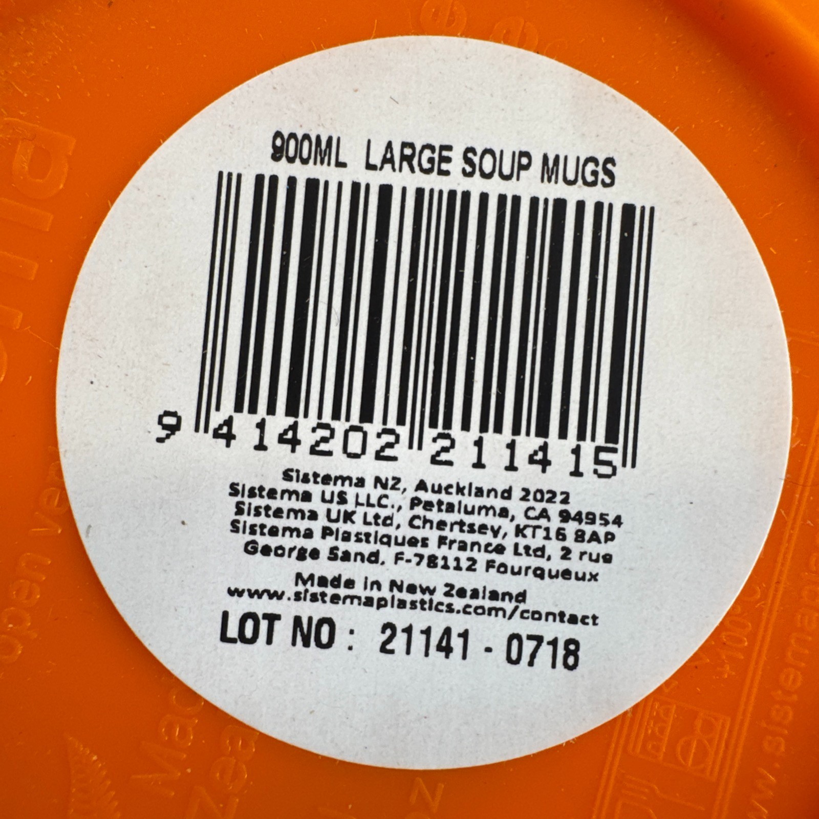 Sistema Microwaveable 900mL Soup Mug, Large Microwave Container w Steam Vent Lid