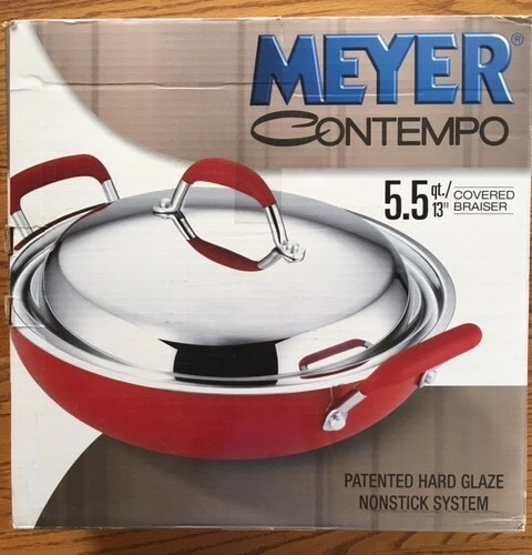 MEYER CONTEMPO HARD GLAZE NONSTICK 13”5.5qt 2 1/4in deep. COVERED BRAISER.NEW. 