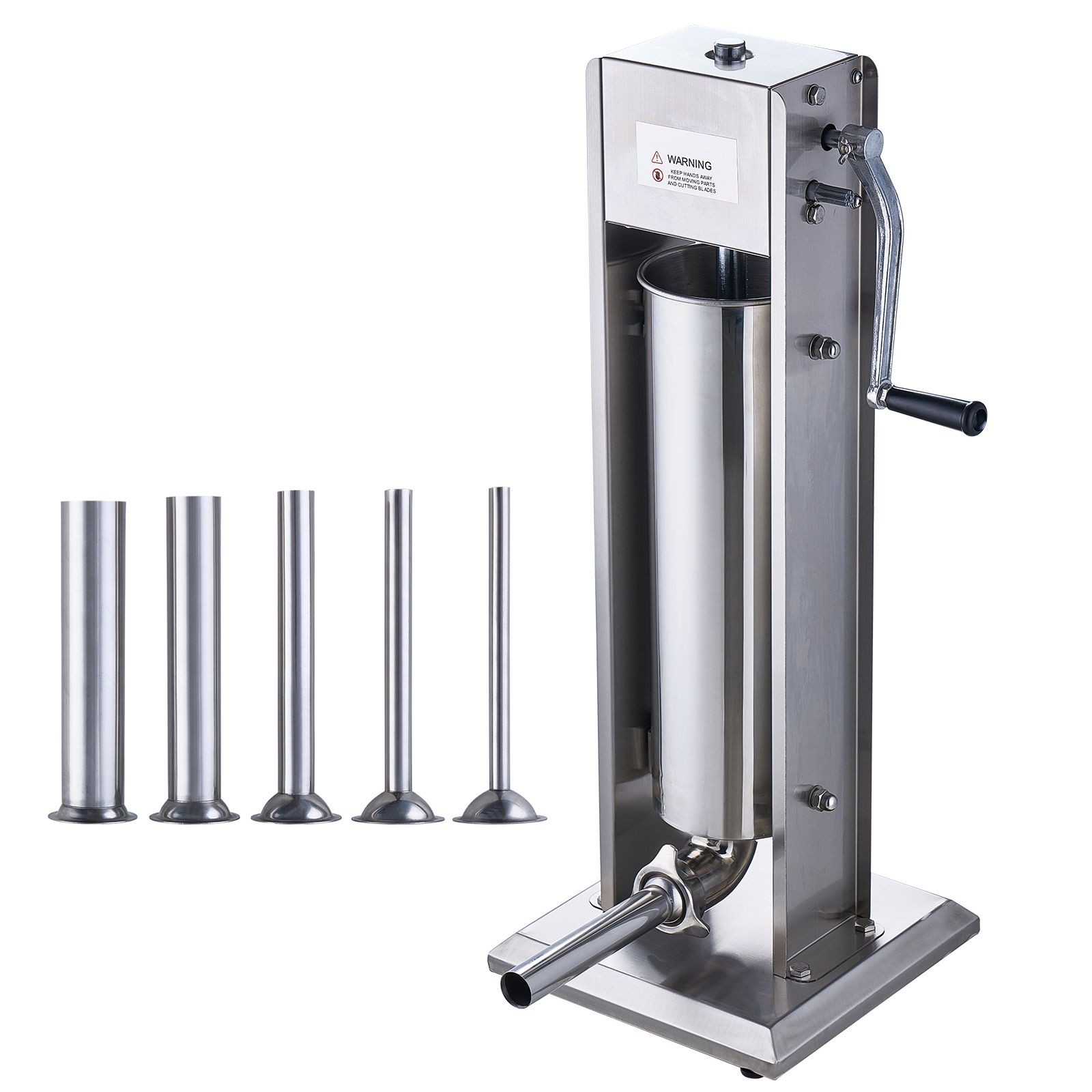 7/15lbs 304SS Sausage Stuffer, 5Tubes, 2-Speed