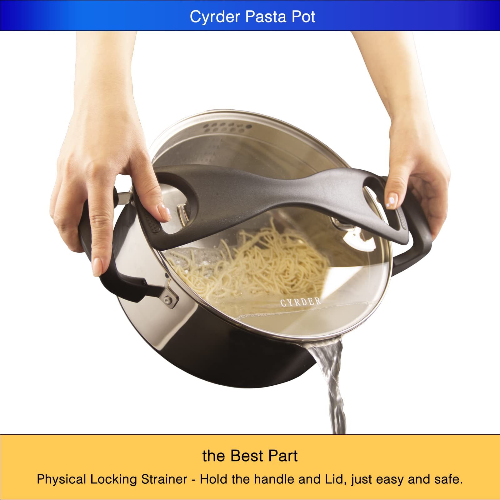 Stainless Steel Pasta Pot, Dutch Oven, Induction Pasta Pot with Strainer Lid,…