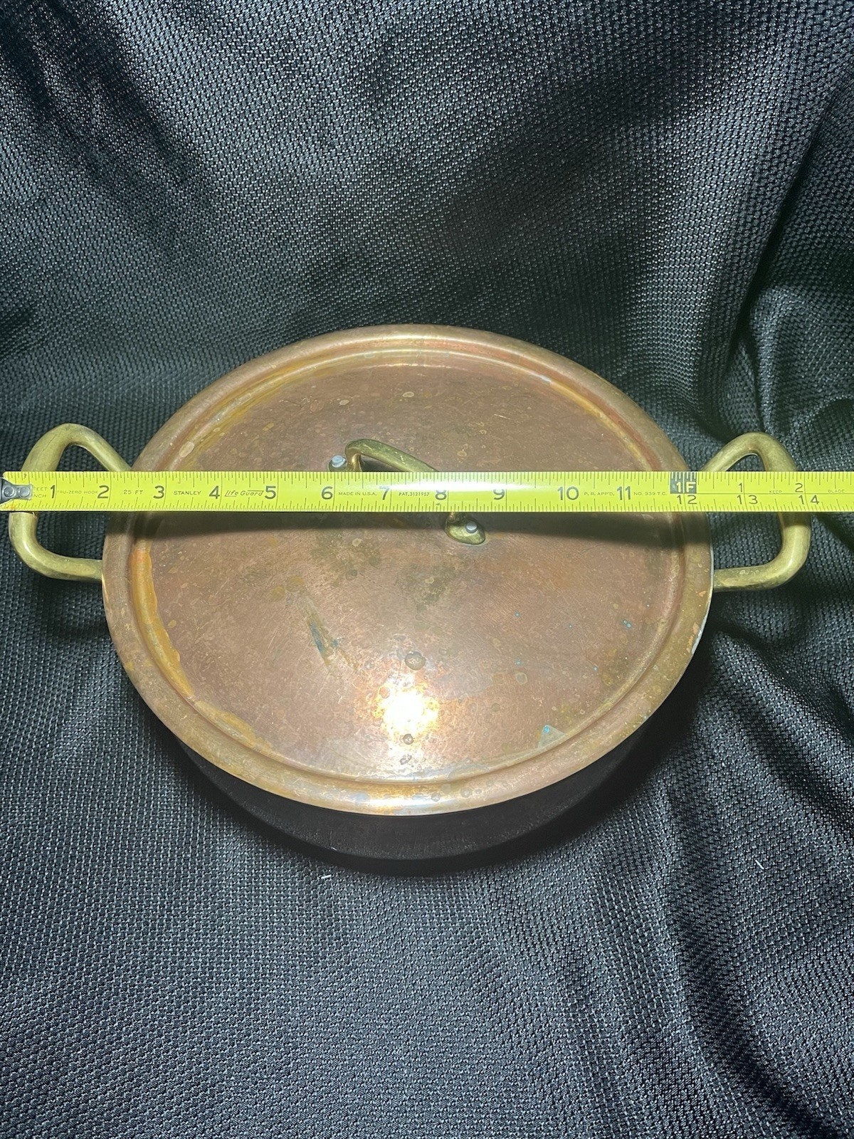 Ruffoni Vintage Hammered Copper Stockpot 6 Qt Made In Italy with Lid and Handles