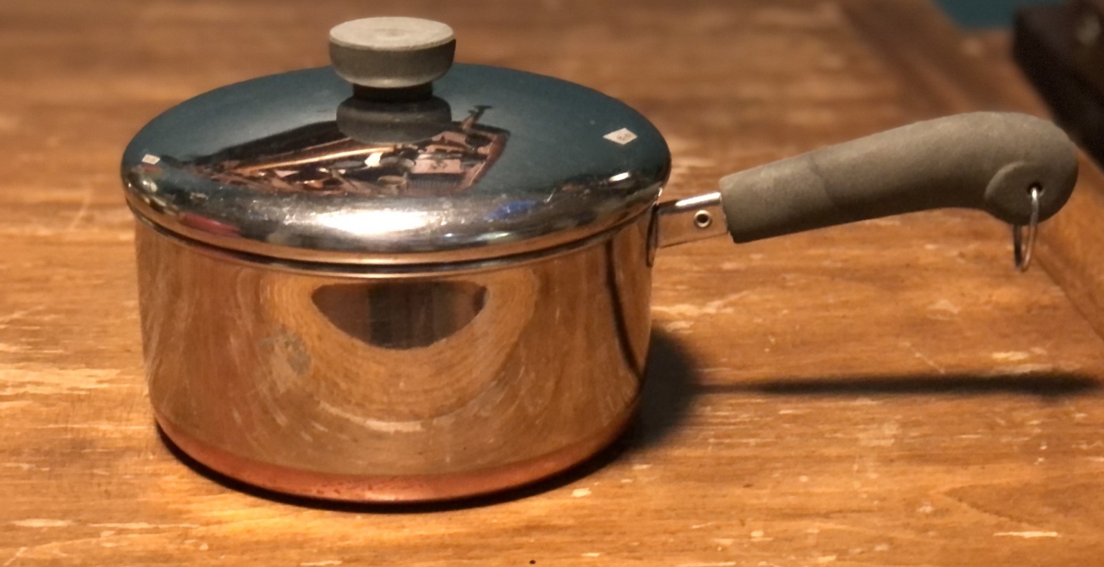 Vintage Revere Ware 2 Quart Copper-Clad Stainless Steel Saucepan W/ Lid