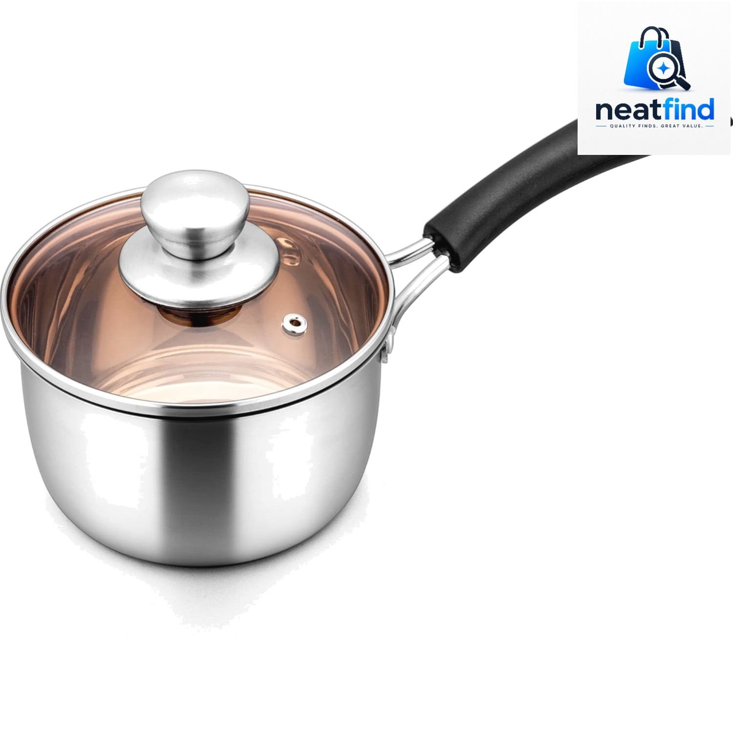 1QT Saucepan with Lid, 1 Quart Stainless Steel Saucepan, Small Pot Milk Soup …