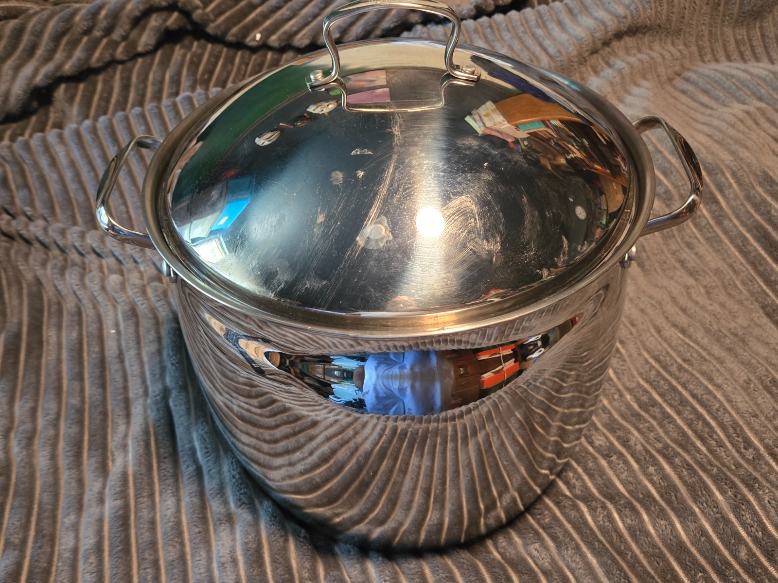 Vintage Belgique Stainless Steel 20 Qt Stock Pot & Lid (10569) RARE