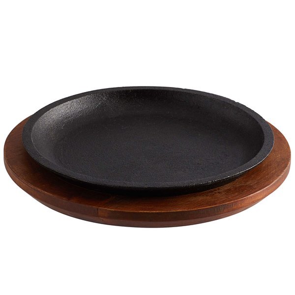Valor Pre-Seasoned Cast Iron Fajita Skillet, Chestnut Underliner (select size)
