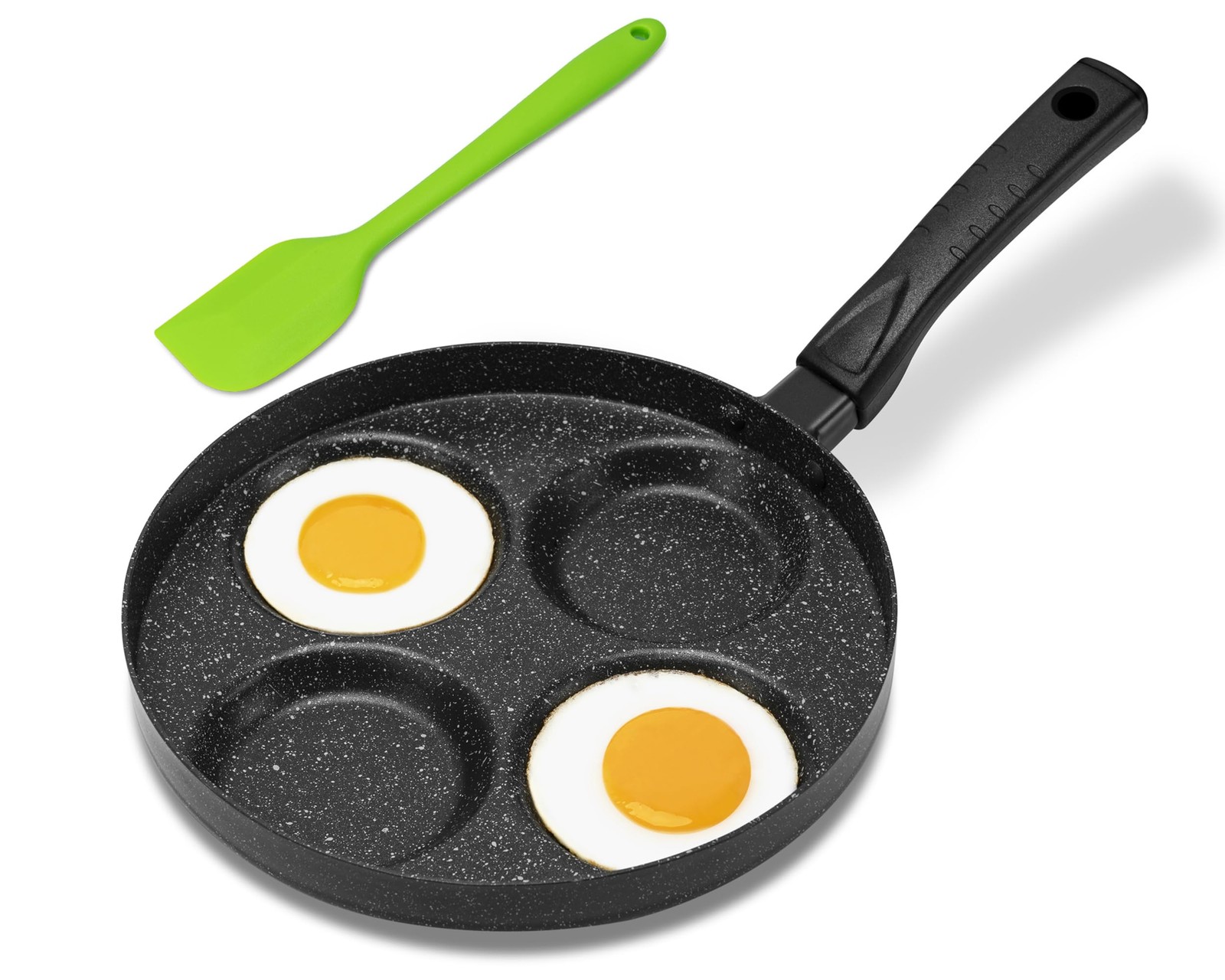Aluminum 4-Cup Egg Frying Pan, Non Stick Egg Cooker Pan