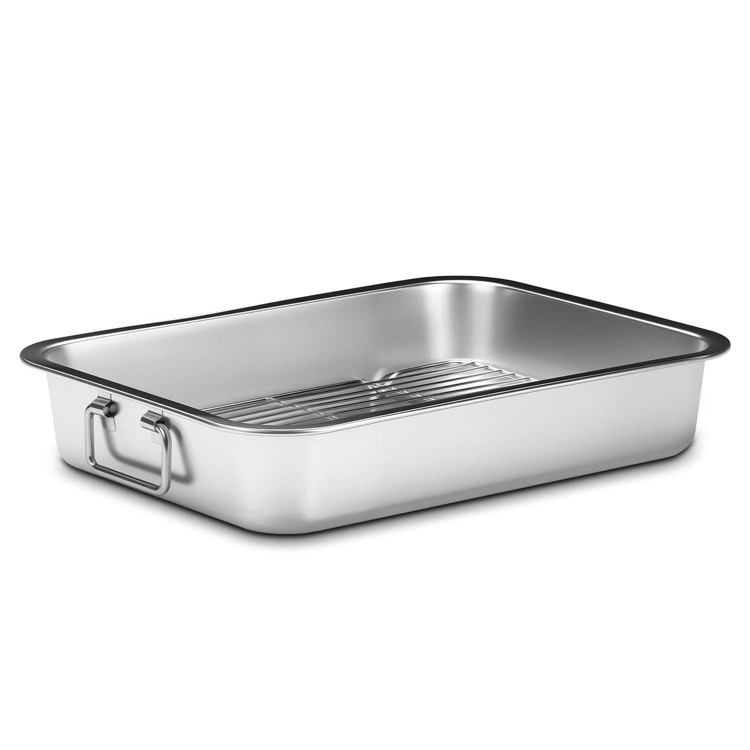 Stainless Steel Turkey Roasting Pan with Rack & Handles, Heavy Duty Food-Safe…