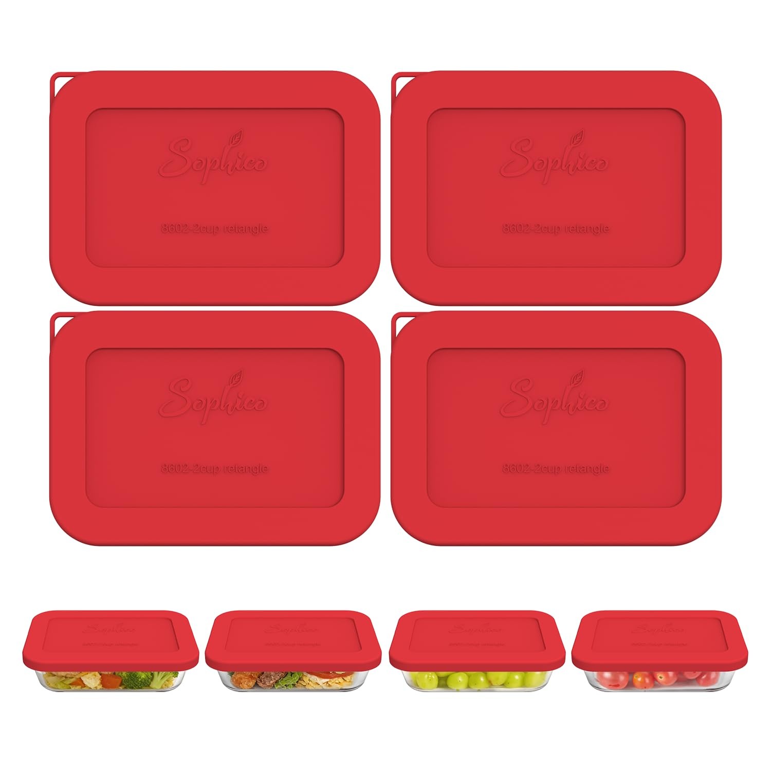 Sophico Silicone Storage Lids Cover Replacement for Pyrex Freshlock and SNAPW…
