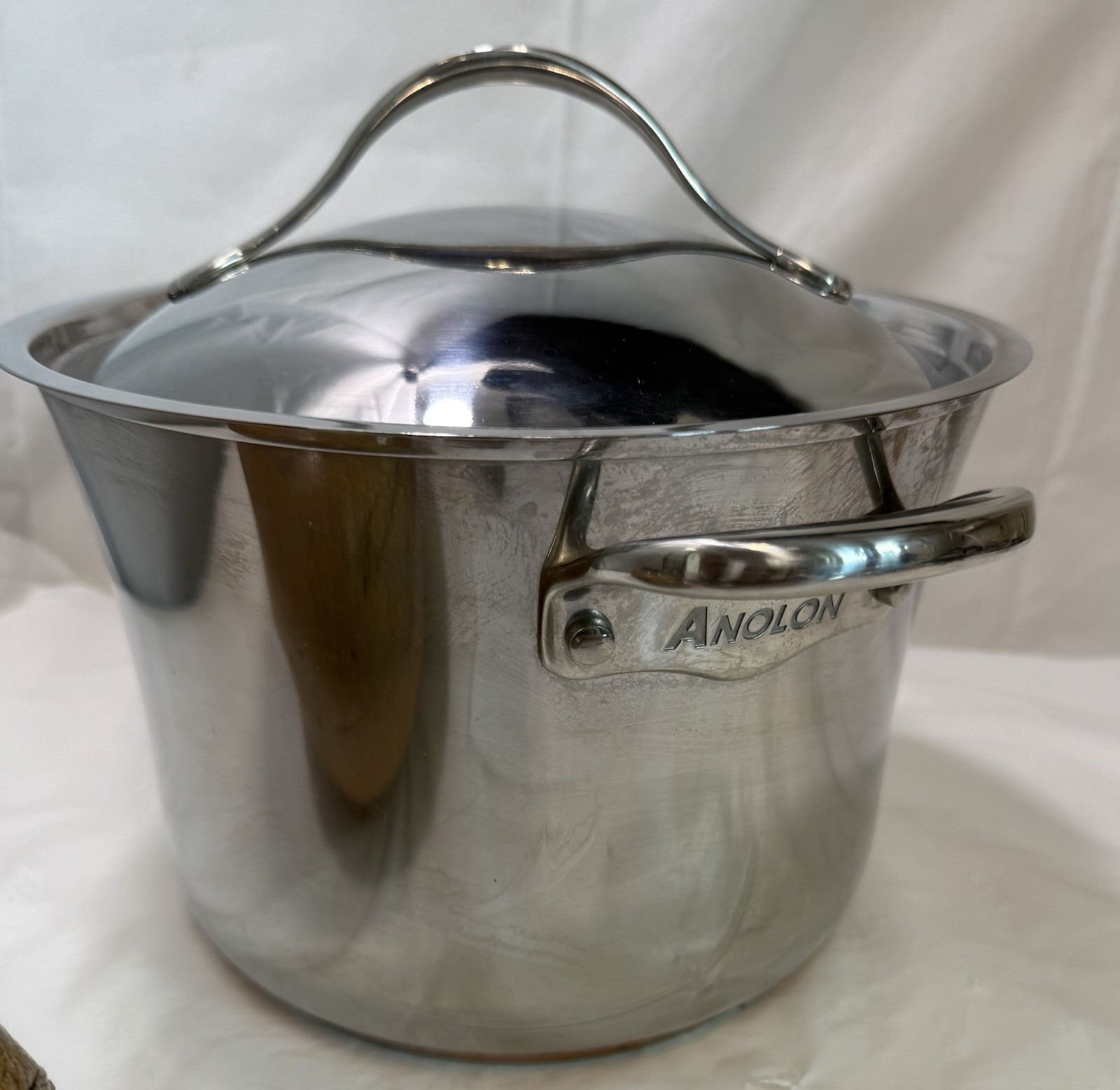 Anolon Nouvelle Copper 6.5 Qt Stock Pot w Lid Stainless Steel 21T