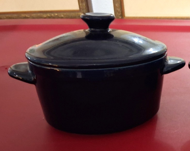 Denmark Tools for Cooks Blue Mini Ceramic Dutch Oven Excellent Condition 3-1/2”