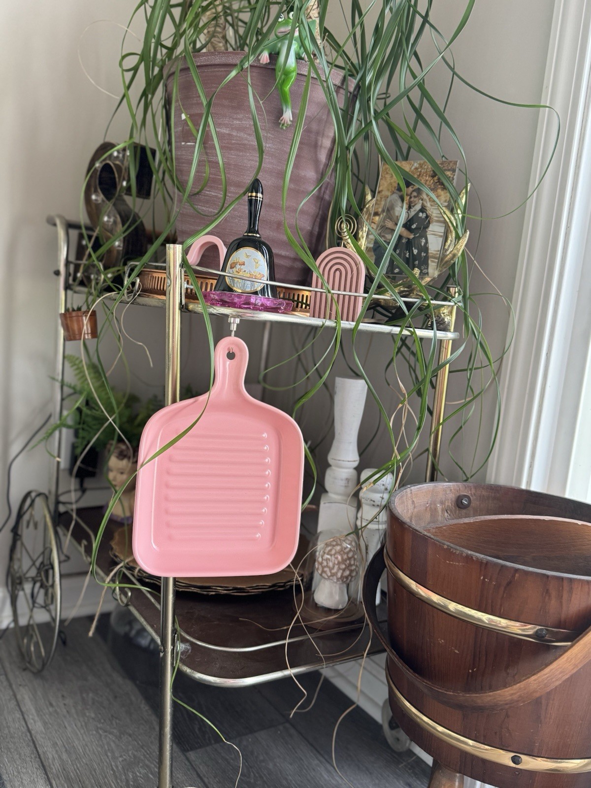 Square Griddle Pan W Handle Lot Oven & Microwave Safe Serve Ware Set Pink Decor