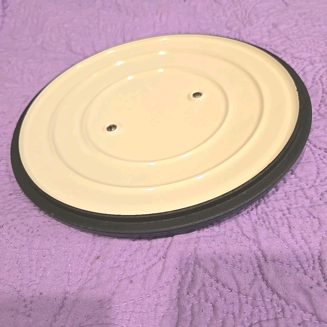 Martha Stewart Collection BLUE Enameled Cast Iron 6 Qt. Round Lid ONLY, Heavy