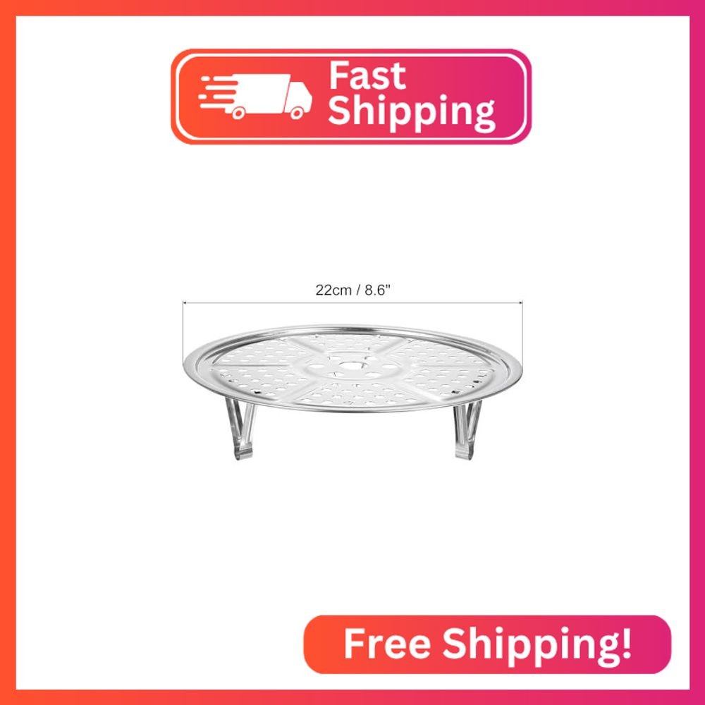 uxcell 2pcs Stainless Steel Steamer Rack with Stand, 8.6 Inches Pot Steaming Tra