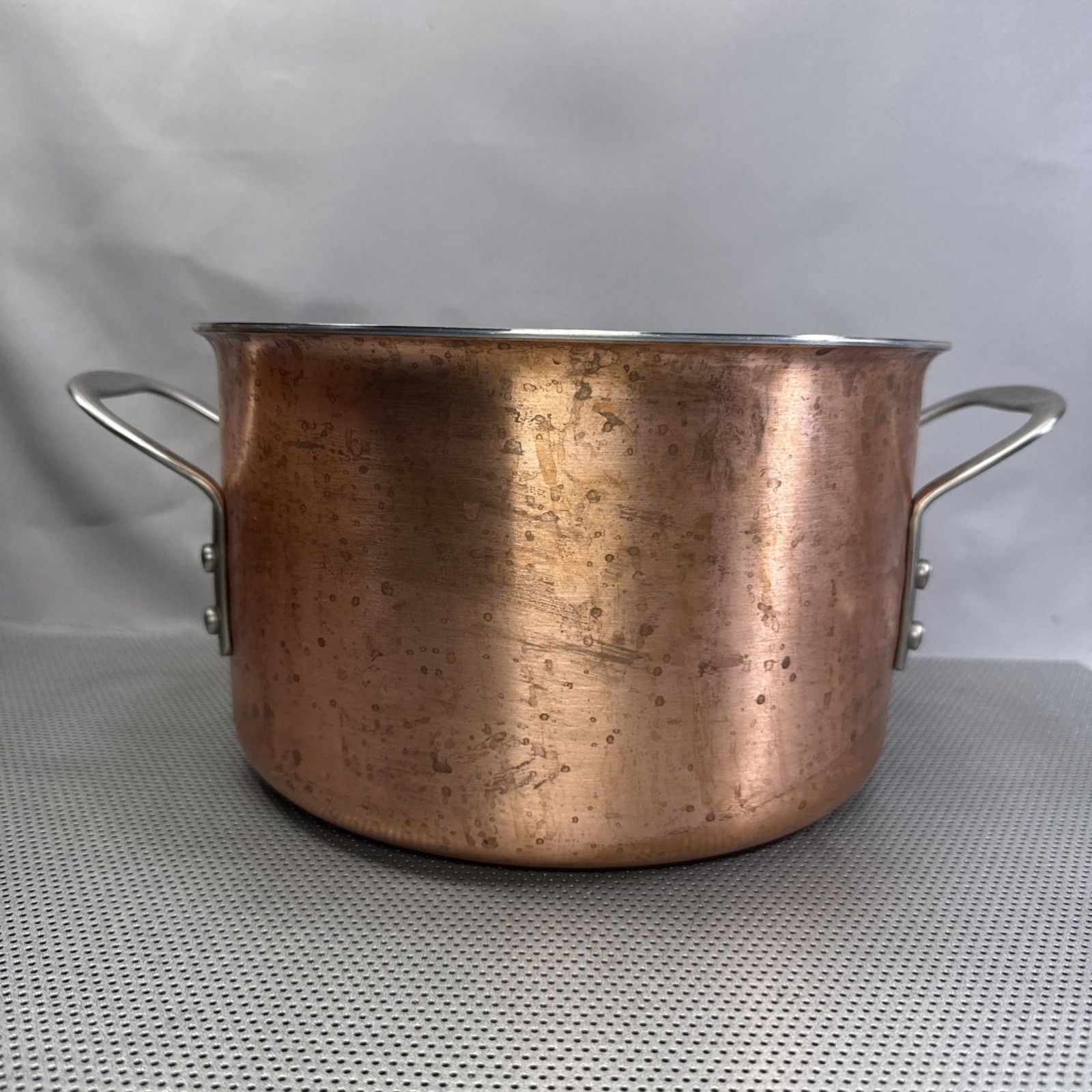 Calphalon Tri-Clad Copper Stainless Steel 6 Qt Stock Pot Dutch Oven~no Lid