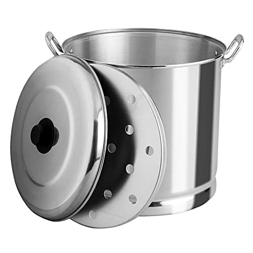 26-Quart Tamale Steamer Pot with Rack & Aluminum Lid (Aluminum) for all stove…