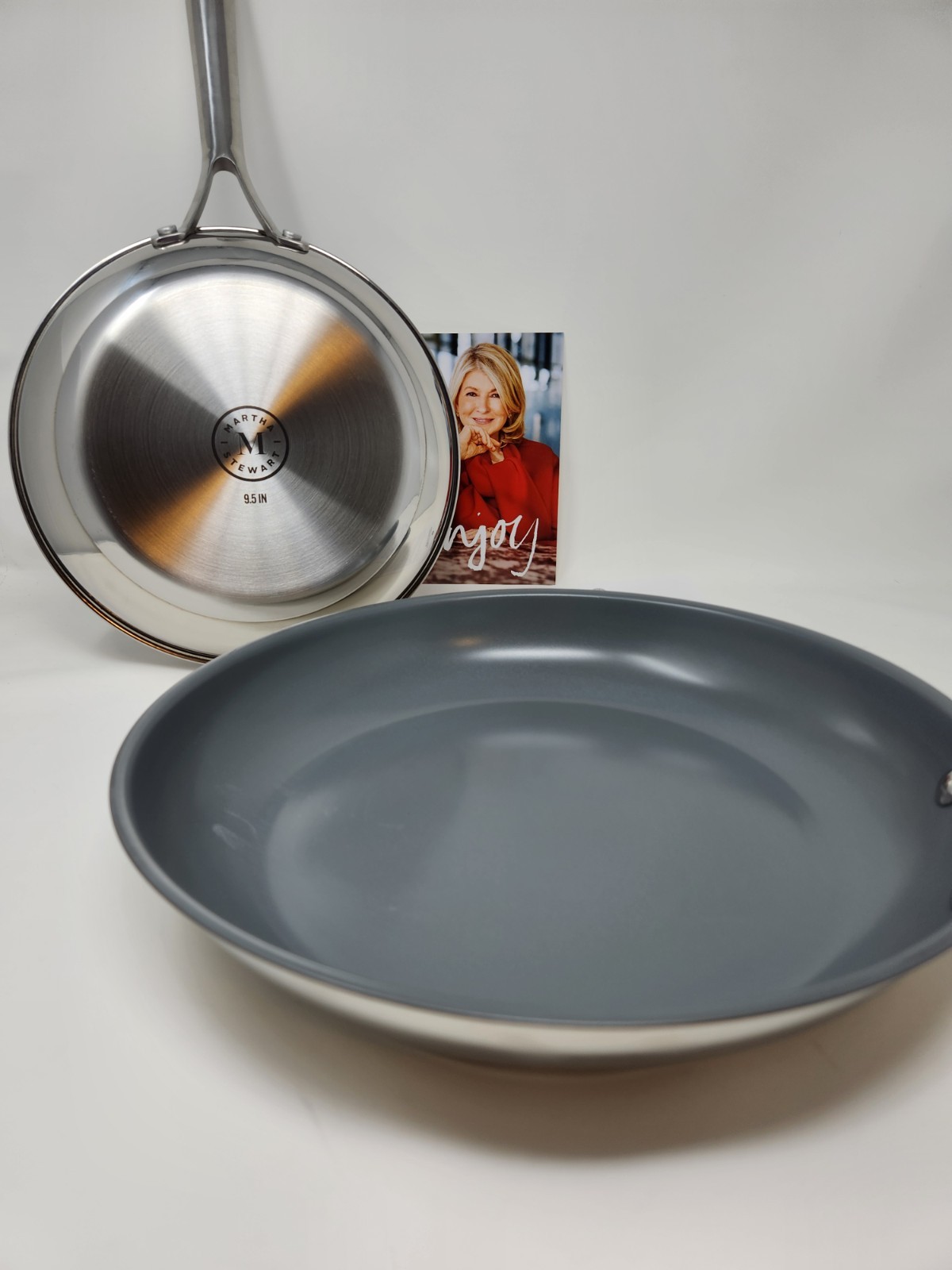 Delaroux Stainless ST 9.5″ & 12″ PFA Free Ceramic Nonstick Frypan Martha Stewart