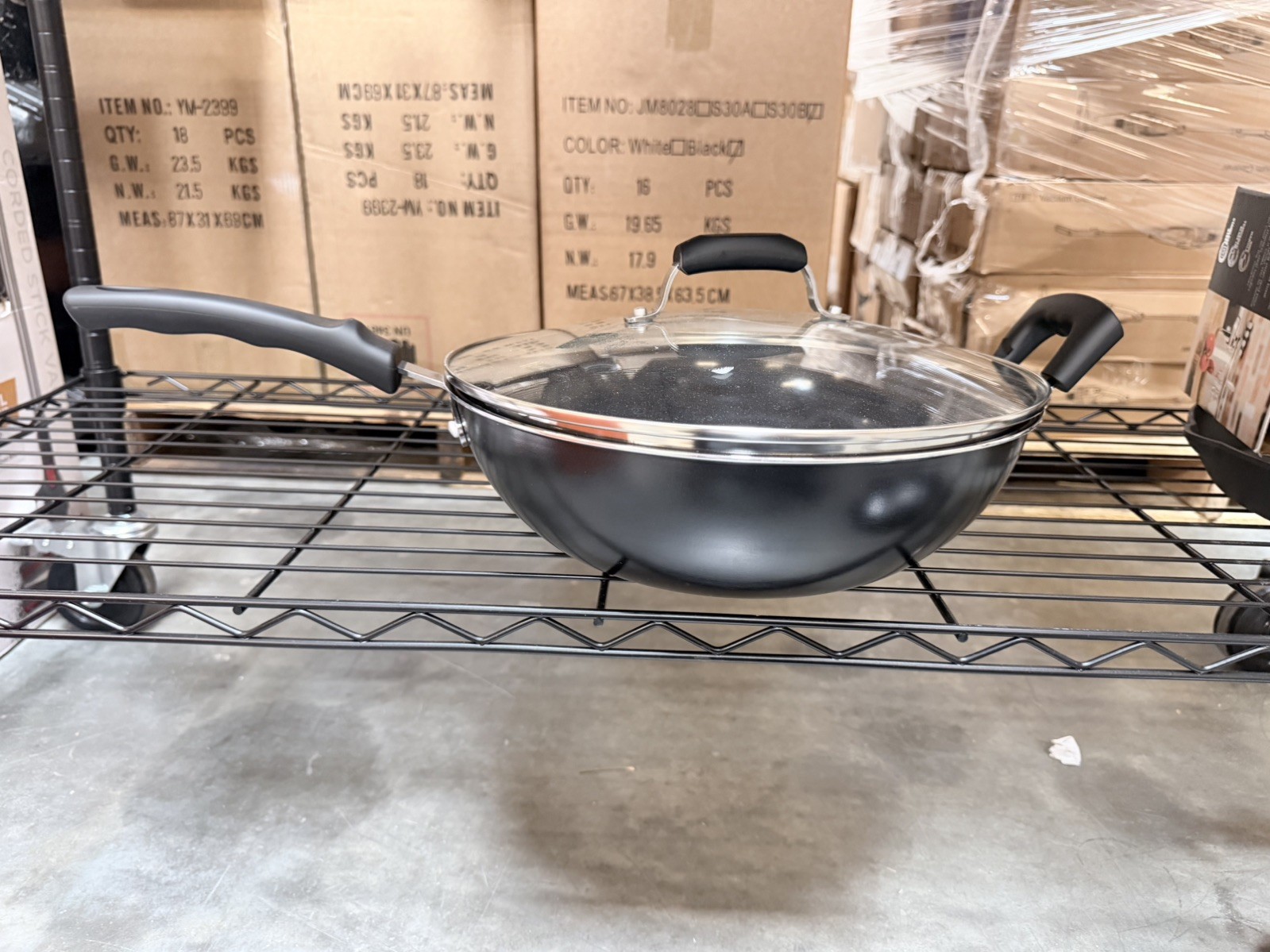 82$ Sedona Kitchen 6.5-Qt Nonstick Coating Wok & Lid Durable Aluminum Black