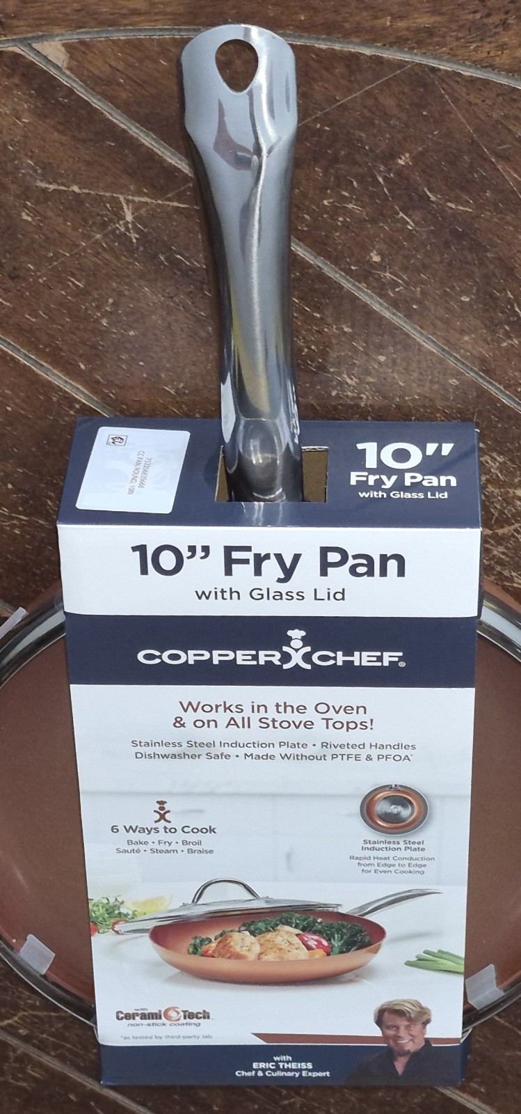 Copper Chef 10″ Round Fry Pan with Glass Lid #2450-E3