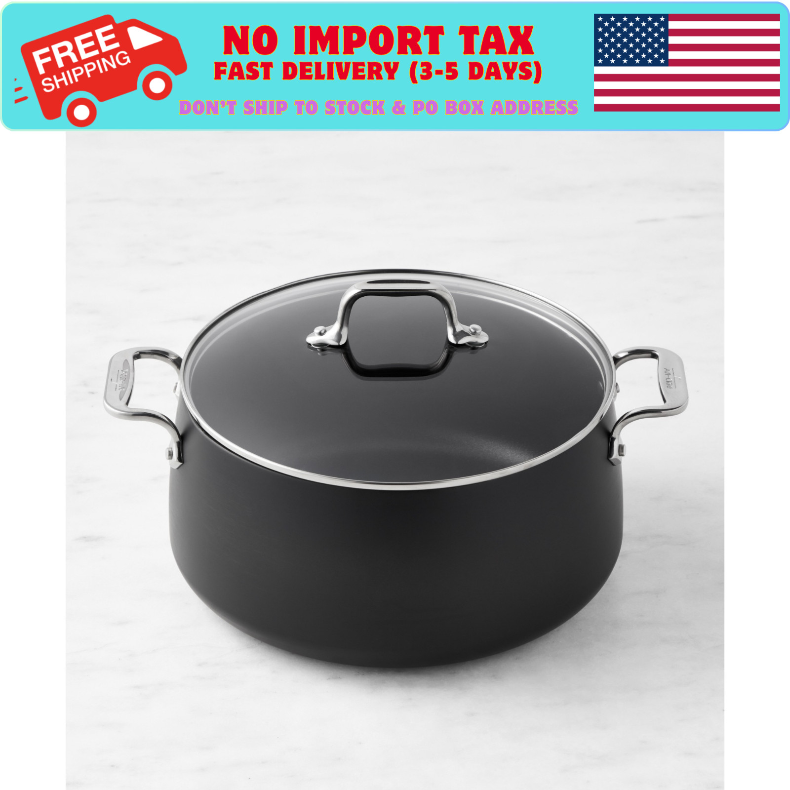 HOT DEAL! All-Clad HA1 Expert Hard Anodized Nonstick Stock Pot, 8-Qt.. NEW