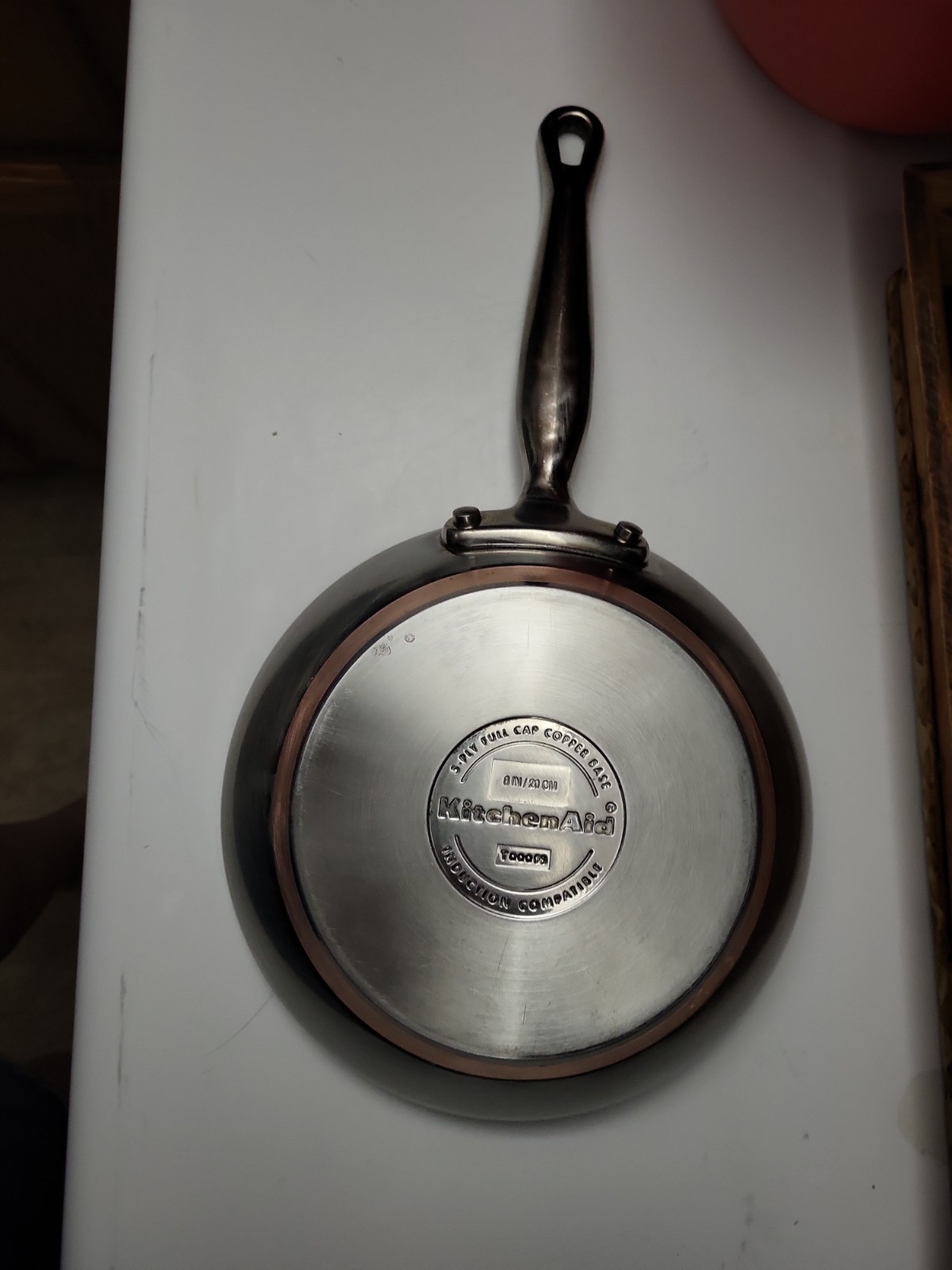 Kitchen Aid 5-Ply Full Cap Copper Base Induction Frying Pan Skillet 8in” Heavy