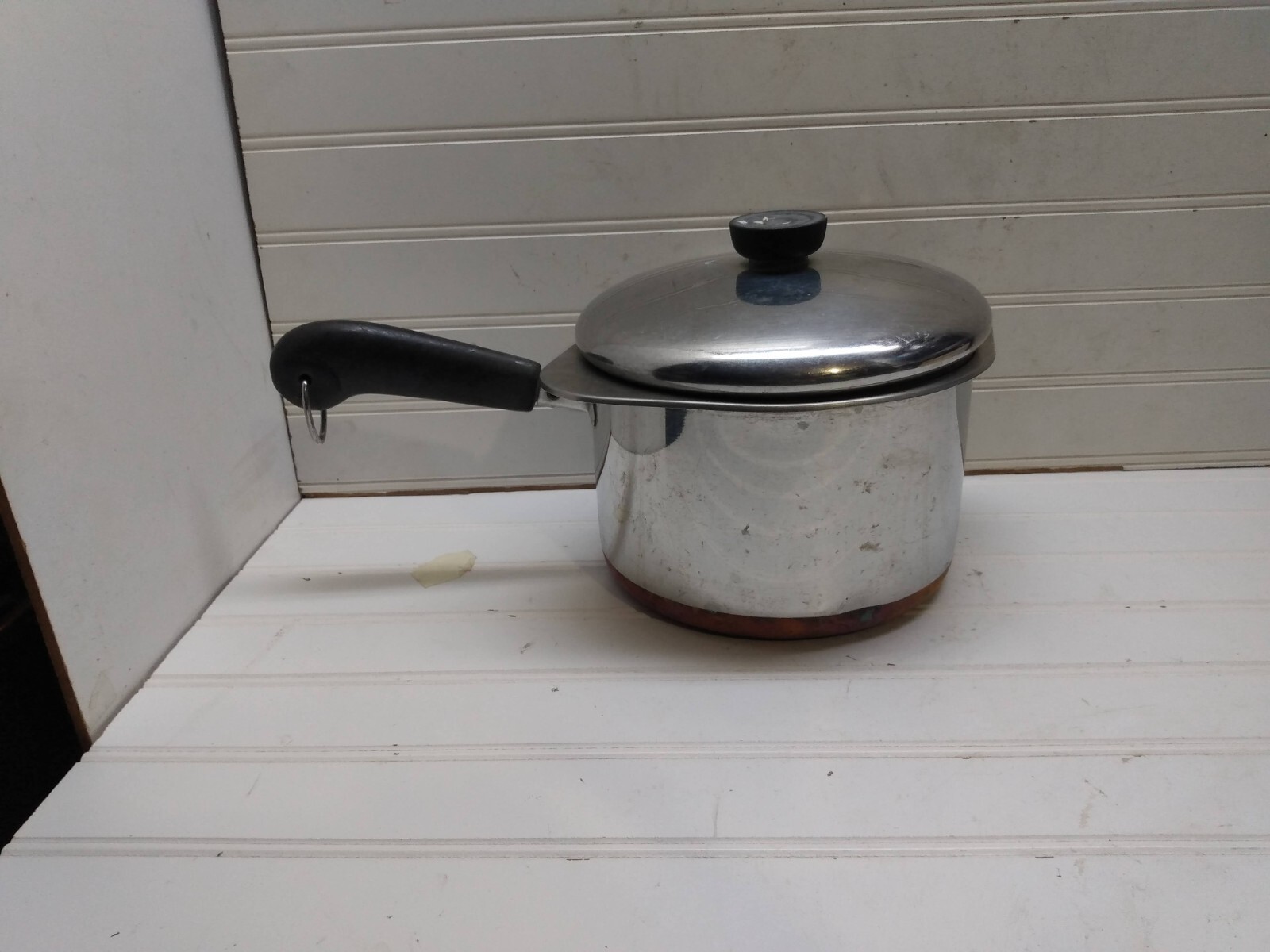 Revere Ware 3 Qt Saucepan Copper Stainless Double Boiler Insert Serving Bowl Lid