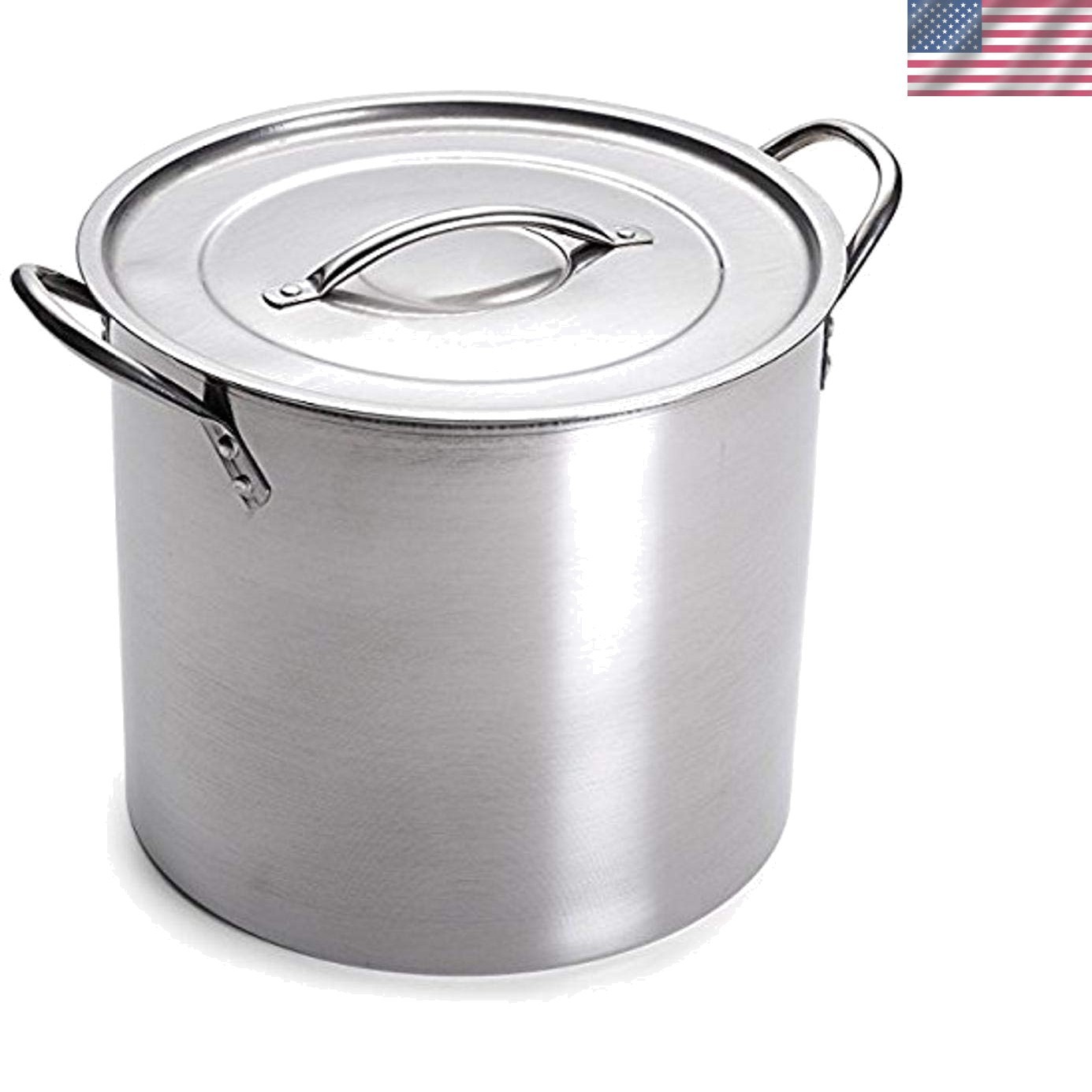 Oven Safe 5-Gallon Stainless Steel Cooking Pot with Lid – Ideal for Homebrewing