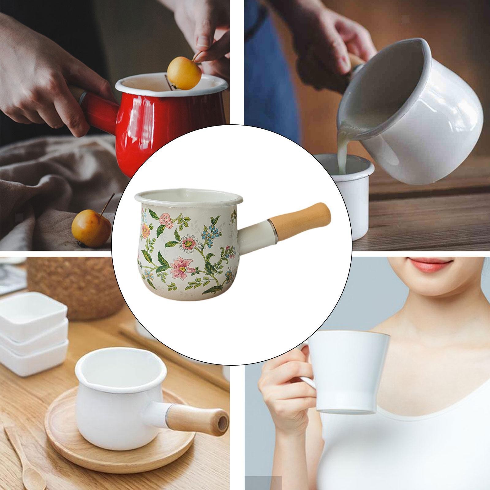Small Milk Pan Sauce Pan Heating Boiling Water Cookware with Anti Scald Handle