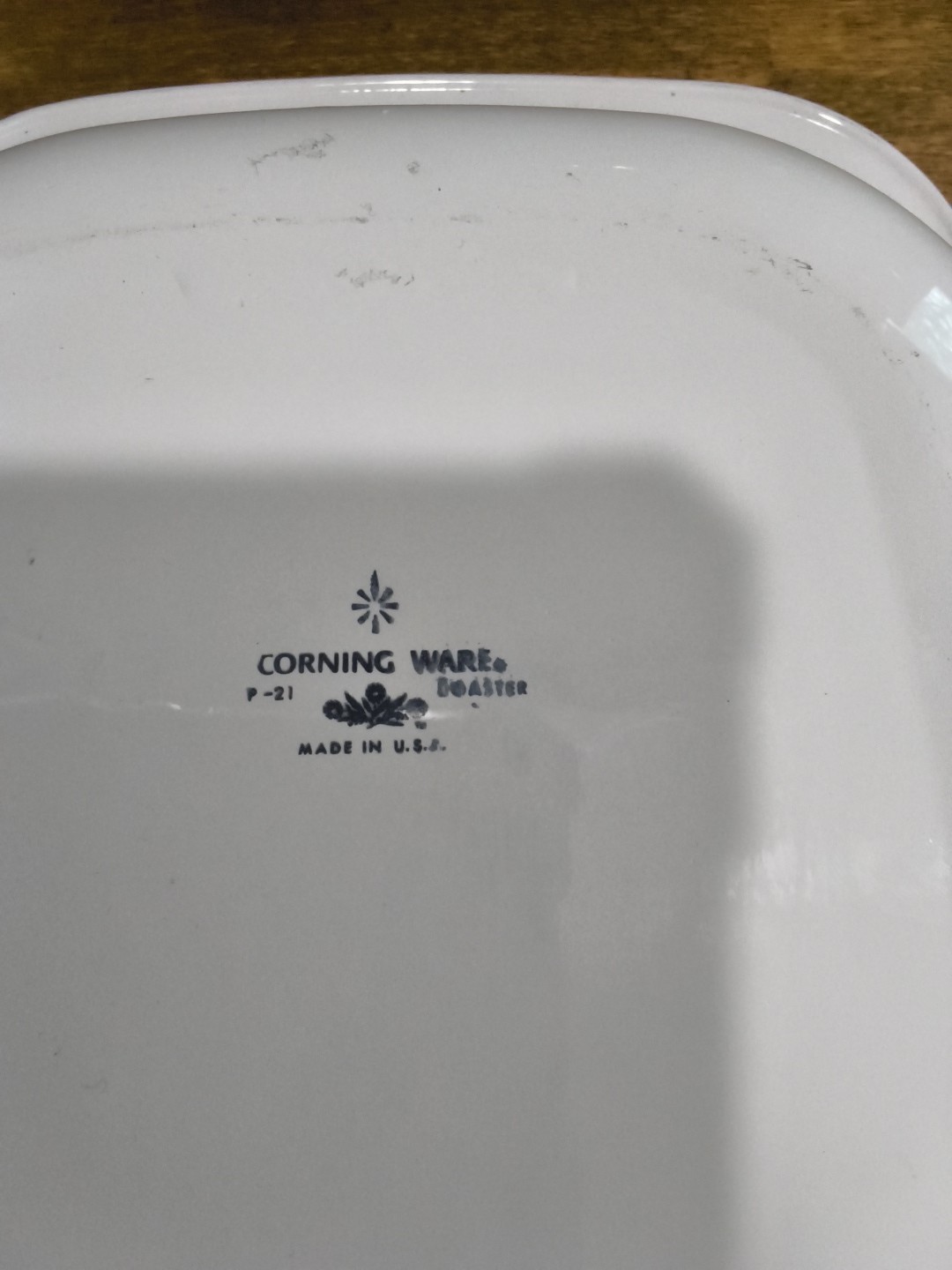Vintage Corning Ware Cornflower Blue P-21 Rectangular Open Roaster 13 x 9 x 2