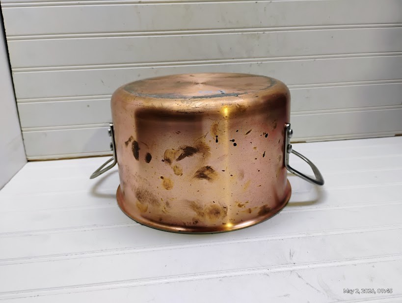 Calphalon 6 Qt Stockpot Tri-Ply Copper Stainless Dutch Oven Frying Saute Pan Lid
