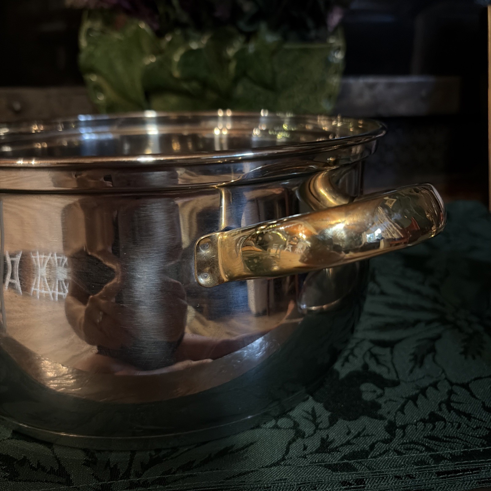 Cuisine Cookware Premium Gold 3.5qt Pot Glass Lid 18/10 Stainless ~ Excellent!