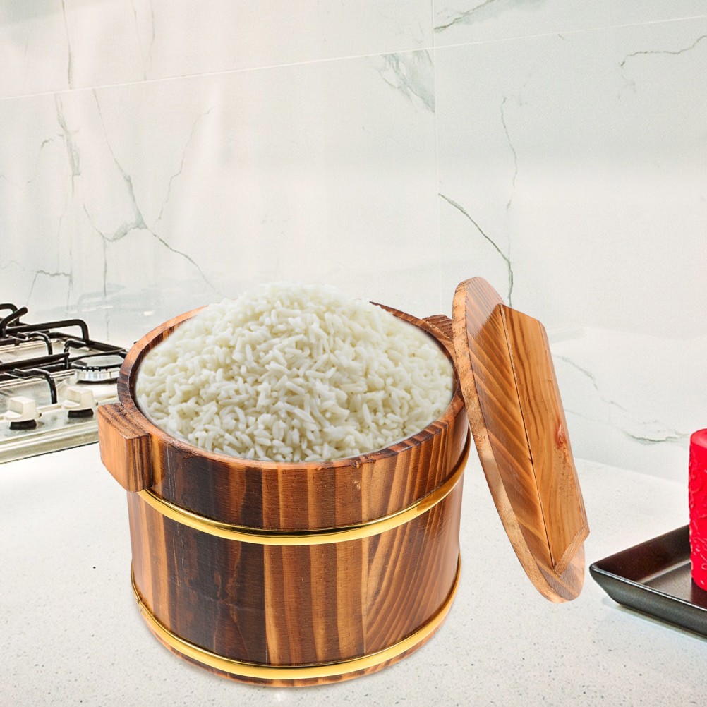 Wooden Rice Mixing Tub Steamer Rice Bucket Multi Functional Sushi 16cm