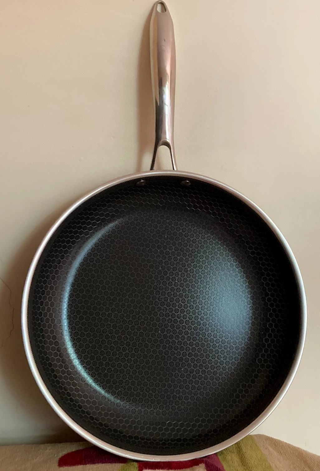 HexClad Hybrid Black Stainless Steel Non-Stick 12 inch Frying Pan No Lid EUC