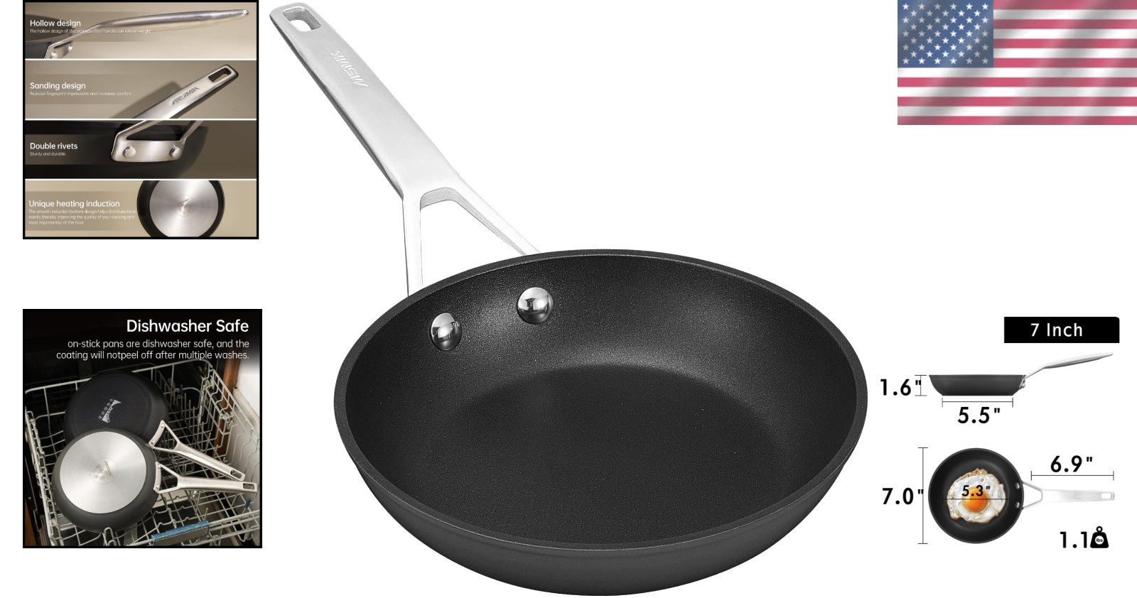 7 Inch Nonstick Omelette Pan – PFOA Free, Induction Compatible & Durable