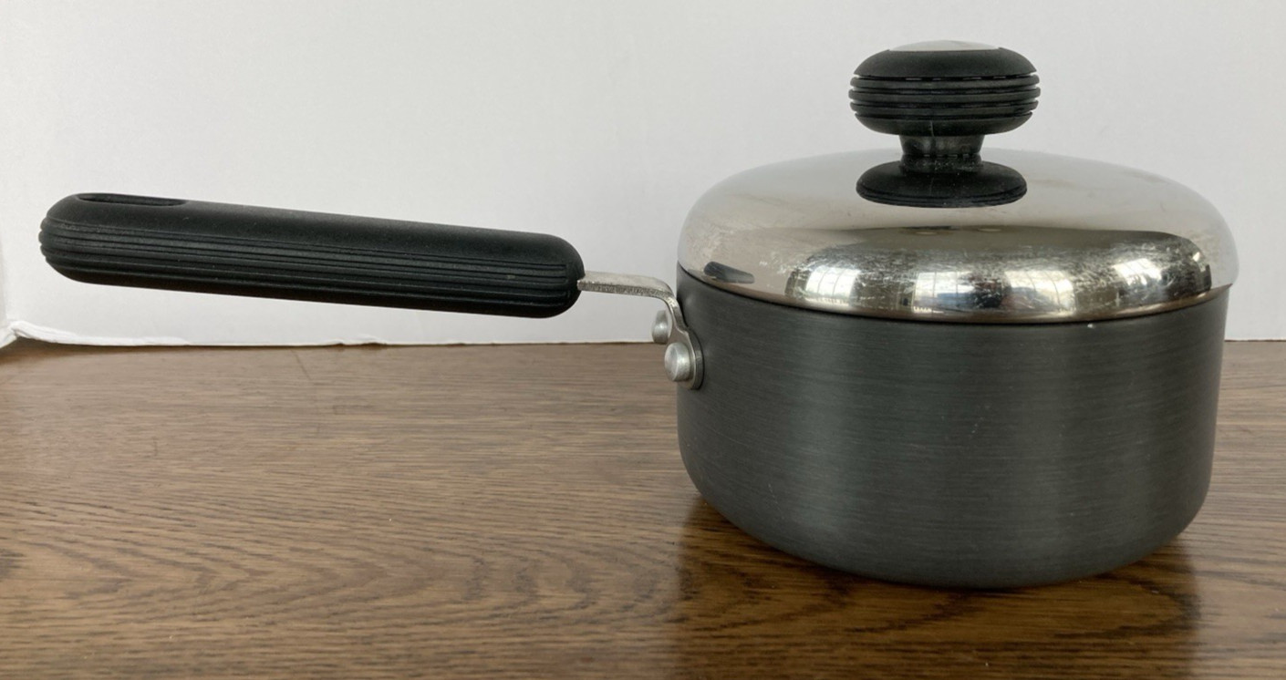 Meyer Circulon 1 QT/0.9L Hi-Low System Anodized Saucepan w/ Chrome Lid EUC