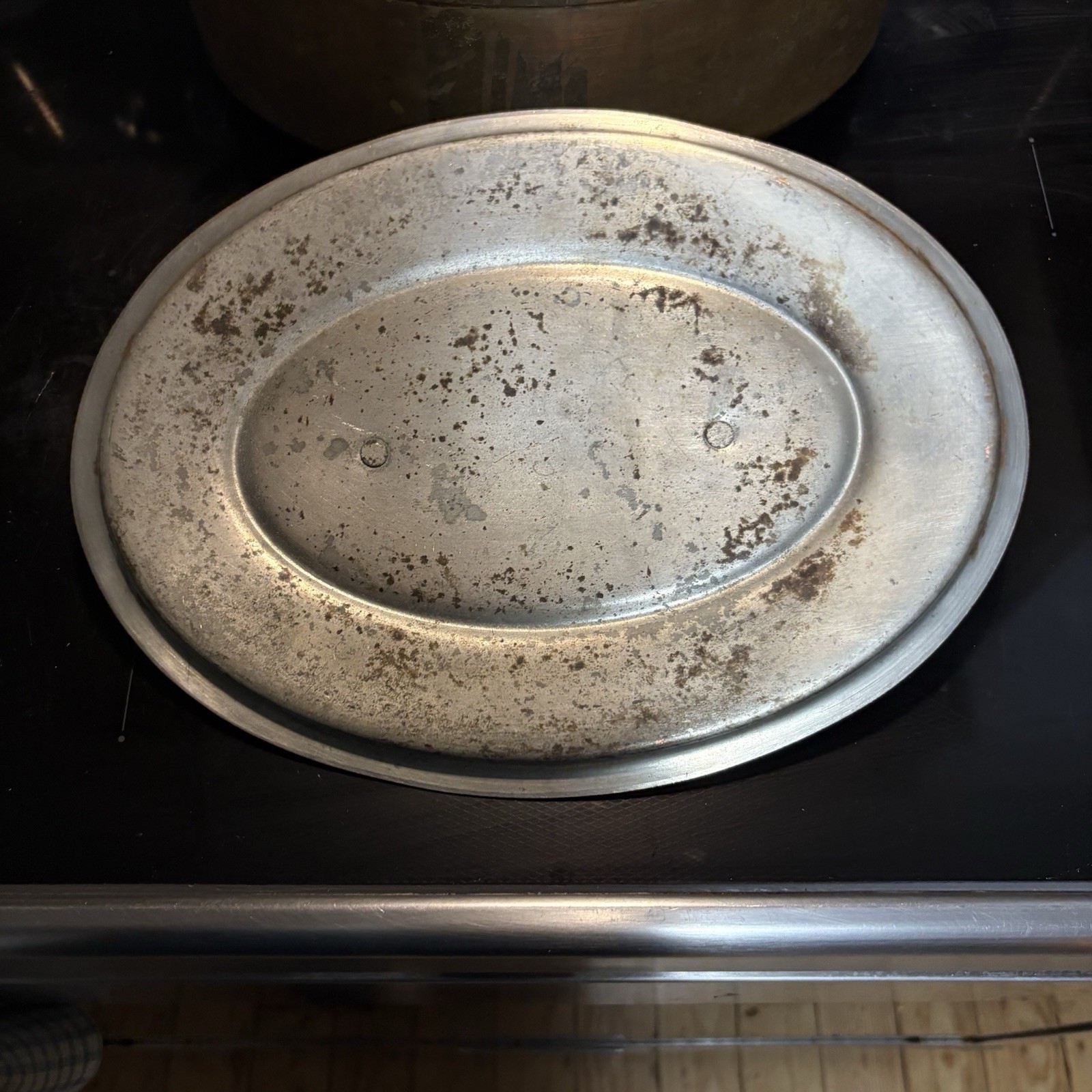 RARE 8lb Metaux Ouvres-Vesoul Copper Dutch Oven w Lid Heavy Cast Brass Handles